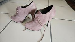 Tronchetti rosa con stringhe e tacco alto n.35 Graceland