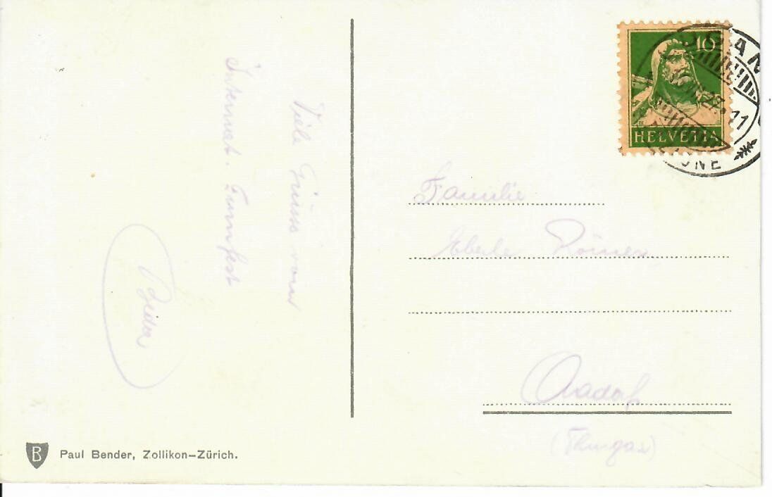 Ansichtskarten: Lugano  1927 – Gebraucht aus Hochdorf von Ziegel-16 1