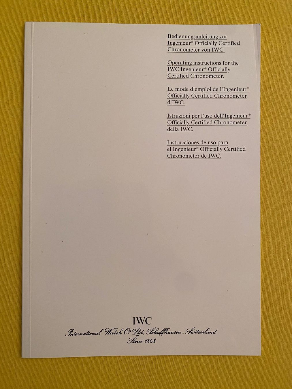 IWC Uhren: IWC Schaffhausen: div. IWC-Artikel – Neu (gemäss Beschreibung) aus Zug von R-L-X 7