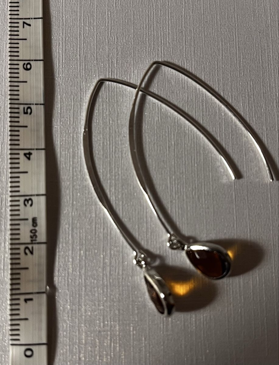 Boucles d'oreille: Boucles argent avec cabochon ambre – Neuf (Voir description) à Genève par ct_fqr8 1