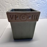 Deko Blumentopf „MCX“ (Retro / Grau-Grün)