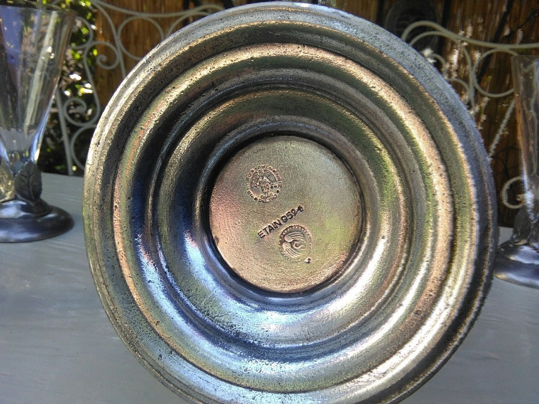 Caraffe: Weinkaraffe Kristallglas/Zinn + 4 Gläser – Usato da Neuenhof venduto da elRey123 3