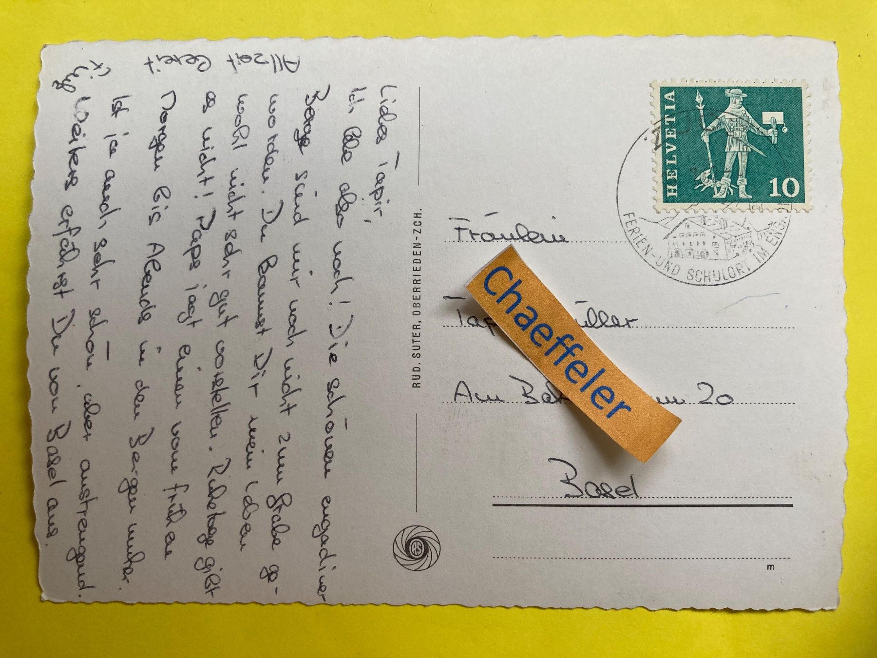 Cartoline postali: 11807 Zuoz (Engadin) Dorfpartie – Usato da Zürich venduto da Chaeffeler 1