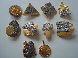 Fasnachtsplaketten Set Diverse Gold