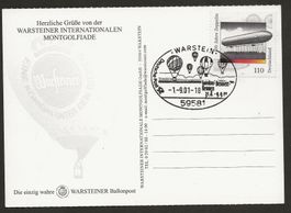 Ballon 2001 WARSTEIN Deutschland Luftpost