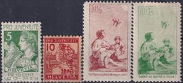 1913-1966, PRO JUVENTUTE Sammlung */** Viererblöcke +Einzel.