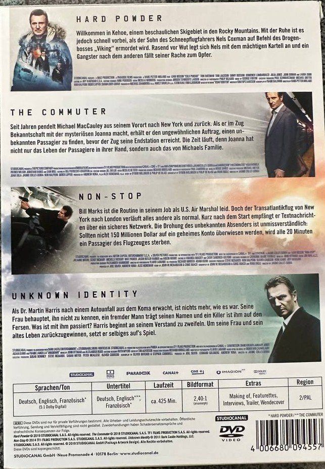 Tutti i DVDs: Liam Neeson Adrenalin Collection (4 DVDs) – Usato da Beringen venduto da Mantafisch1 1
