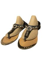 Sommer Sandalen, Zehentrenner mit Schmucksteinen, Gr. 38