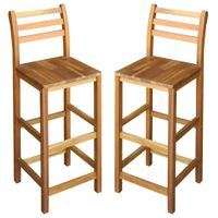 Barhocker 2 Stk. Massivholz Akazie - Gratisversand