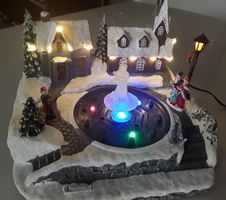 Village de Noël LED avec fontaine d'eau (pompe à détartrer)