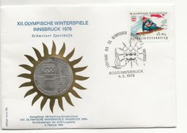 Münzbrief Silber Münze 100 Schilling 24gr Österreich Olympia