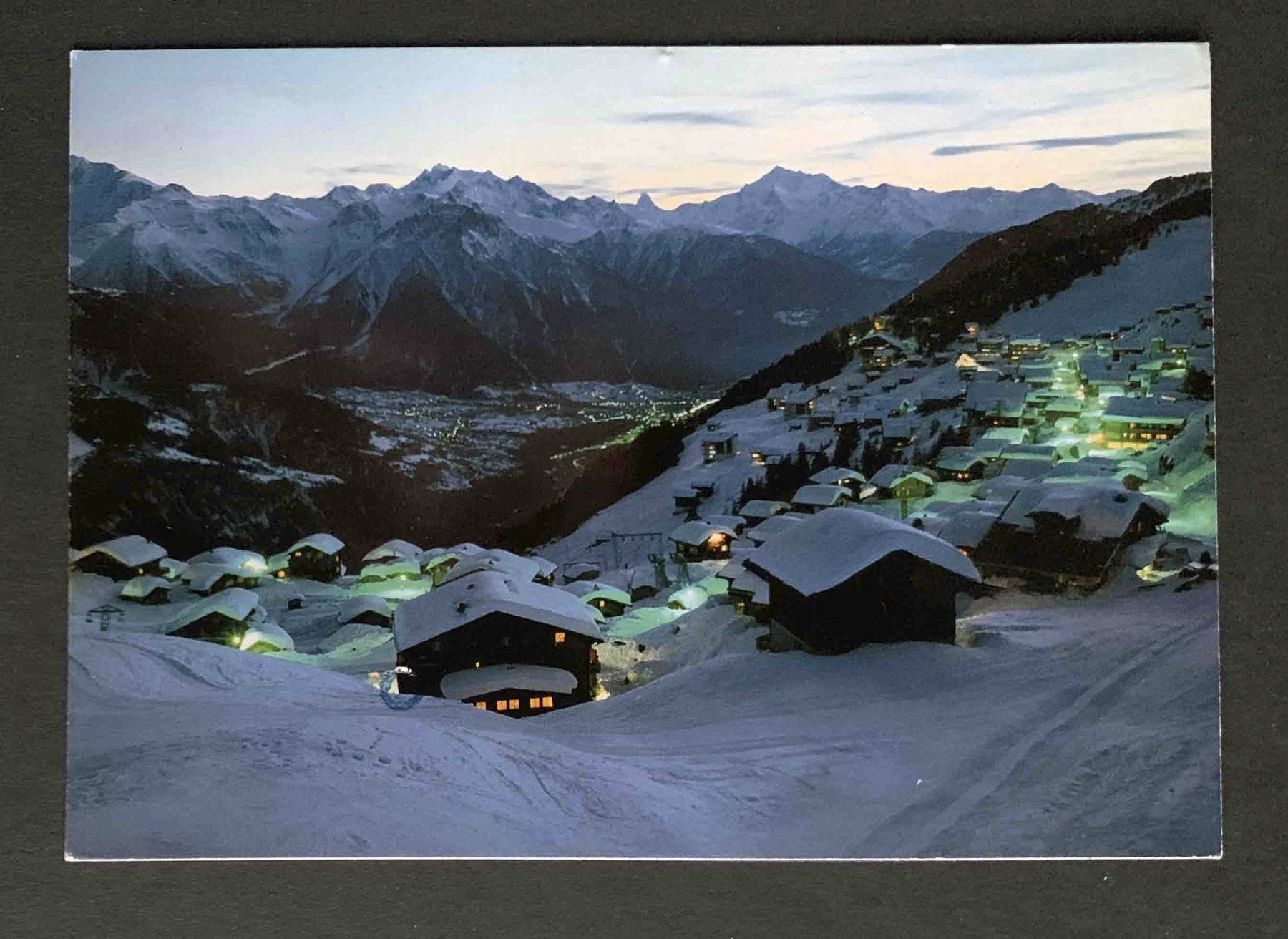 Cartes postales: AK Winterabend auf Bettmeralp – D'occasion à Goldau par artelier1