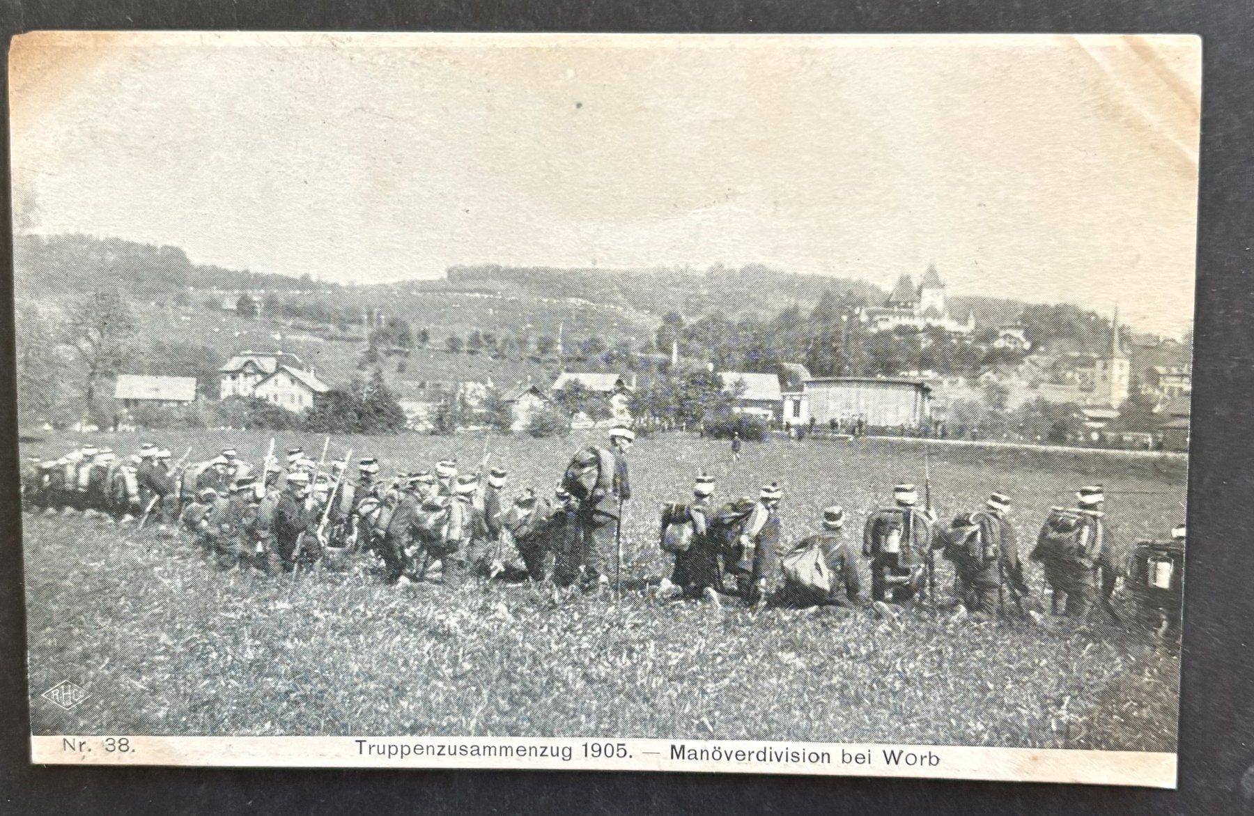Ansichtskarten: ANSICHTSKARTE TRUPPENZUSAMMENZUG 1905 BEI WORB – Gebraucht aus Ostermundigen von crazy-horse-1840