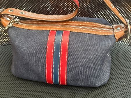 Coach Jeans Tasche Blau/Rot - Versand Kostenlos.