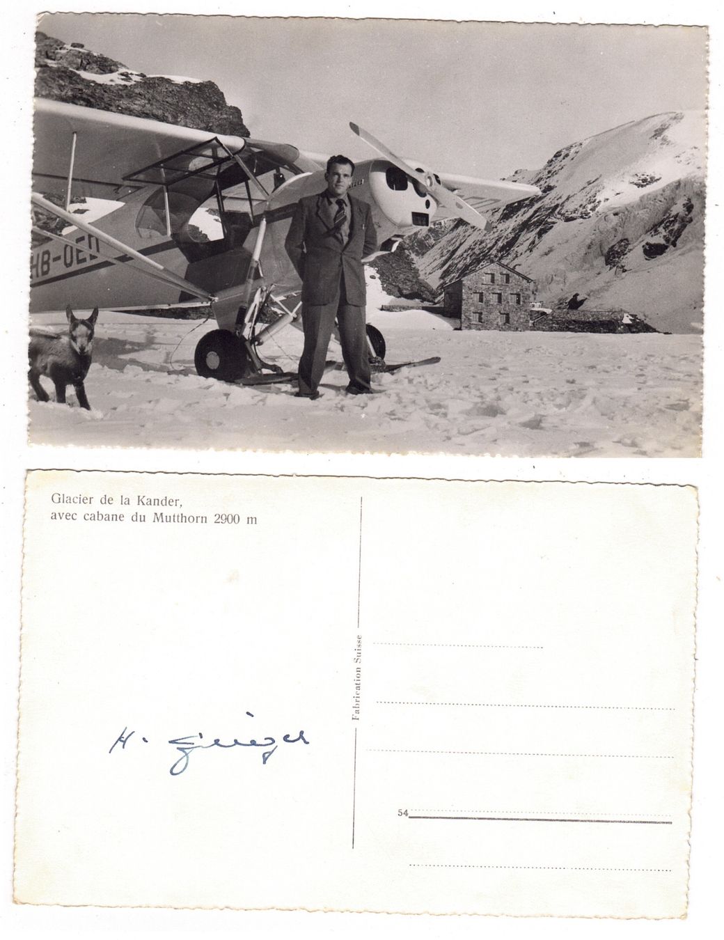 Cartoline postali: Hermann Geiger , Glacier de la Kander – Usato da La Tour-de-Peilz venduto da amjust