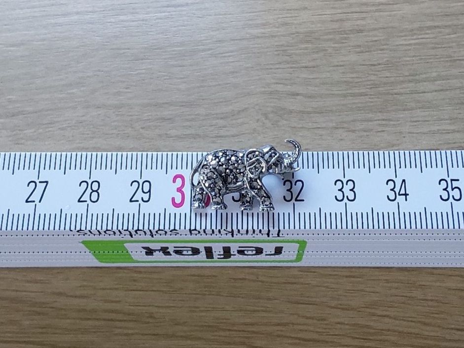 Spille & Fermagli: Brosche Elefant in Silber und mit Steinchen – Usato da Arbon venduto da co-gr 4