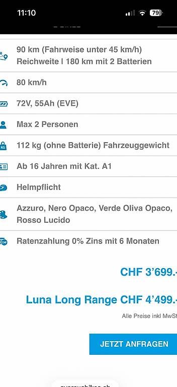 Scooter: E-Roller 125ccm ab 16 Jahren  – Usato da Rothenfluh venduto da inf_j5cc 4