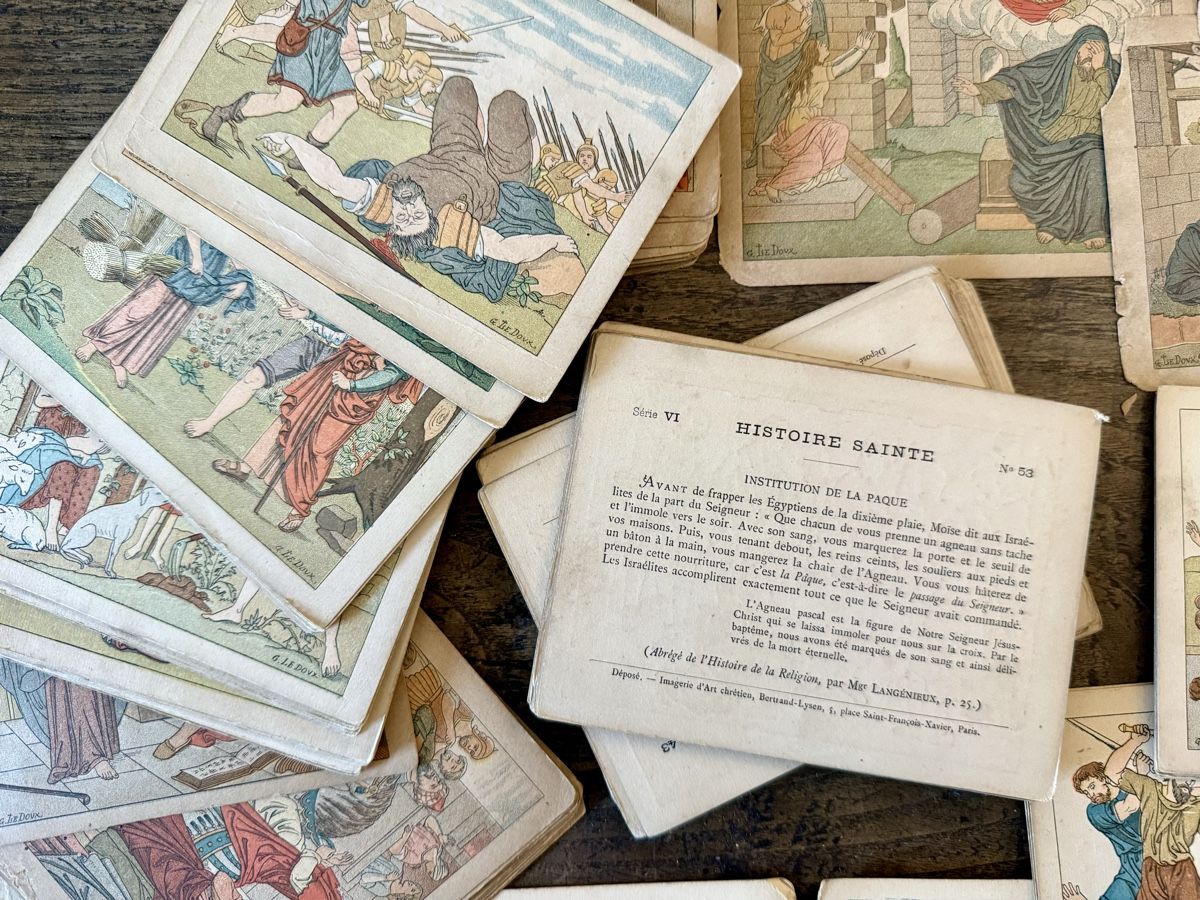 Cartoline postali: Antike illustrierte religiöse Karten, "HISTOIRE SAINTE" – Usato da Lamone venduto da LaCantinaMagica 3