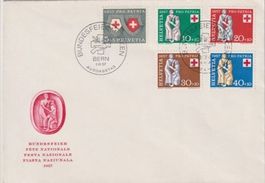 JB5) Pro Patria FDC 1957, ohne Adresse Kt. 60.-++