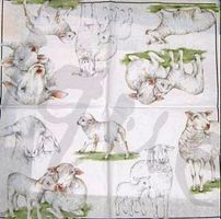 Serviette lämmer (t161) 3Stk.