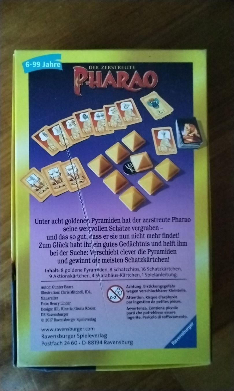 Ravensburger Spiele: Ravensburger: Der zerstreute Pharao, Mitnehmspiel – Gebraucht aus Büren SO von T02rickonSWE 1