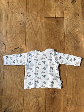 Baby Langarmshirt Jacky Grösse 56 Tiermotiv weiss