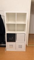 Regal IKEA Kallax weiss 4x2 Fächer mit drei Einsätzen