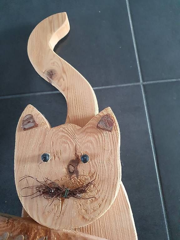 Tutte le decorazioni: Katze «Willkommen» aus Holz – Usato da Maschwanden venduto da ruth07 3