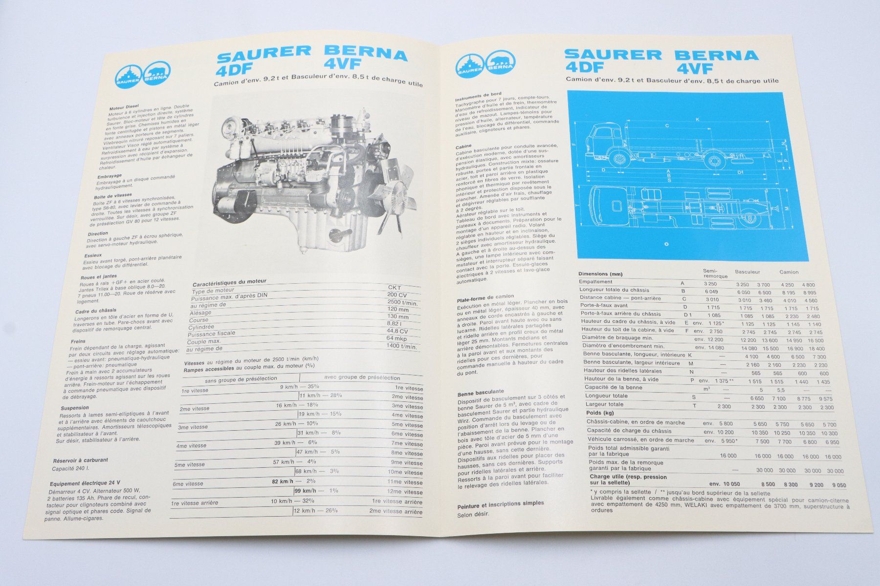 Saurer Documents: Saurer Berna 4DF / 4VF 1973 Prospekt – D'occasion à Bühl b.Aarberg par Collectorpassions 2
