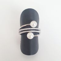 Elegante Silberring 925  mit  Perlen, 16,4 mm Neu