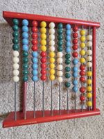 Rechneisen rot Holz bunt Kugeln 10x10 Spielzeug Kinder