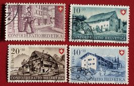 PRO PATRIA SATZ 42 - 45 SCHÖNE STEMPEL 1949