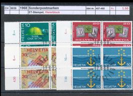 1968 "Sonderpostmarken" - Viererblock, ET -gestempelt