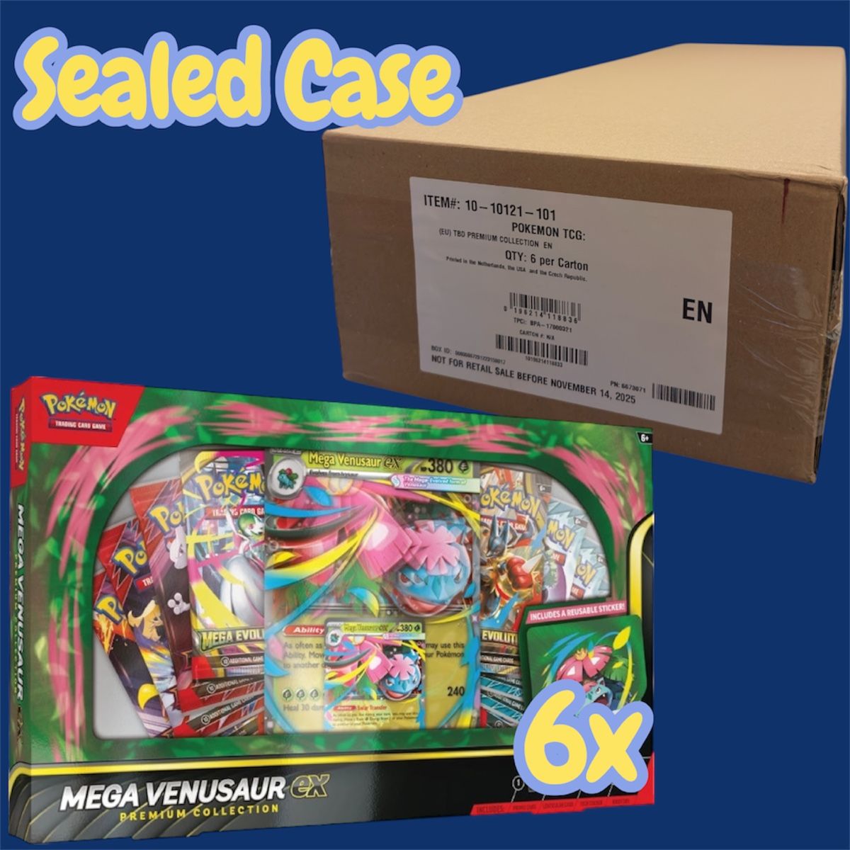 Pokémon Carte collezionabili: Sealed Case 6x Pokemon Mega Venusaur ex Premium CollectionEN – Nuovo e nell'imballaggio originale da Wittnau venduto da Xunatic
