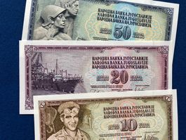 Belgrad 1978 - Jugoslawien Set - 10, 20 und 50 Dinara UNC