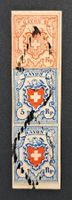 Rayon Buntfrankatur auf Briefstück mit Attest