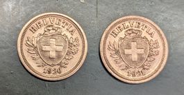 2 x 1 Rp. 1920 + 1921 Bronze