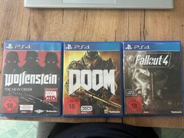 PS4 3er Bundle: DOOM + Wolfenstein + Fallout 4 | UNCUT | OVP