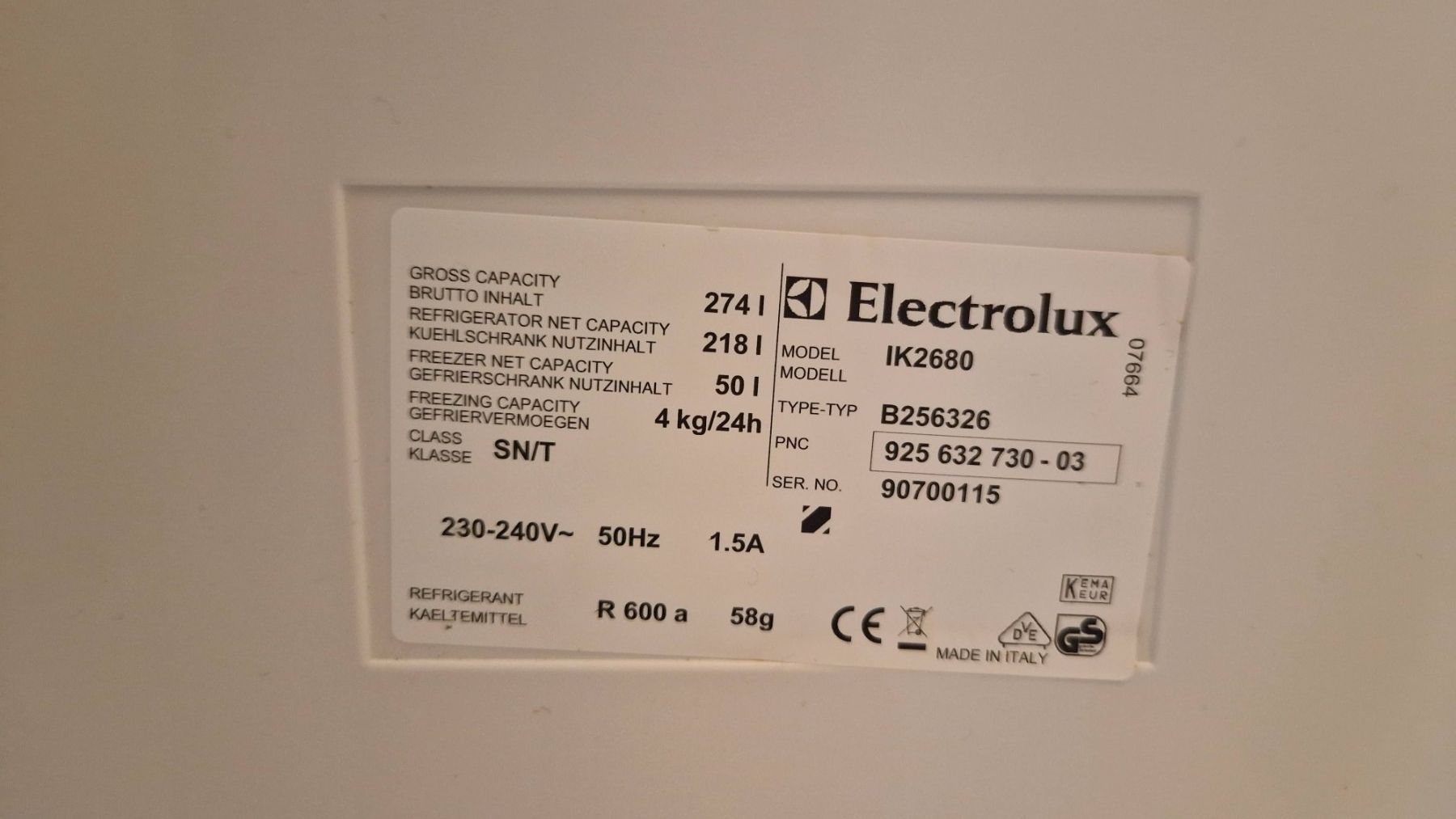 Electrolux Frigoriferi: Kühlschrank Electrolux IK2680 – Usato da Dintikon venduto da Zaza_Lolo 2