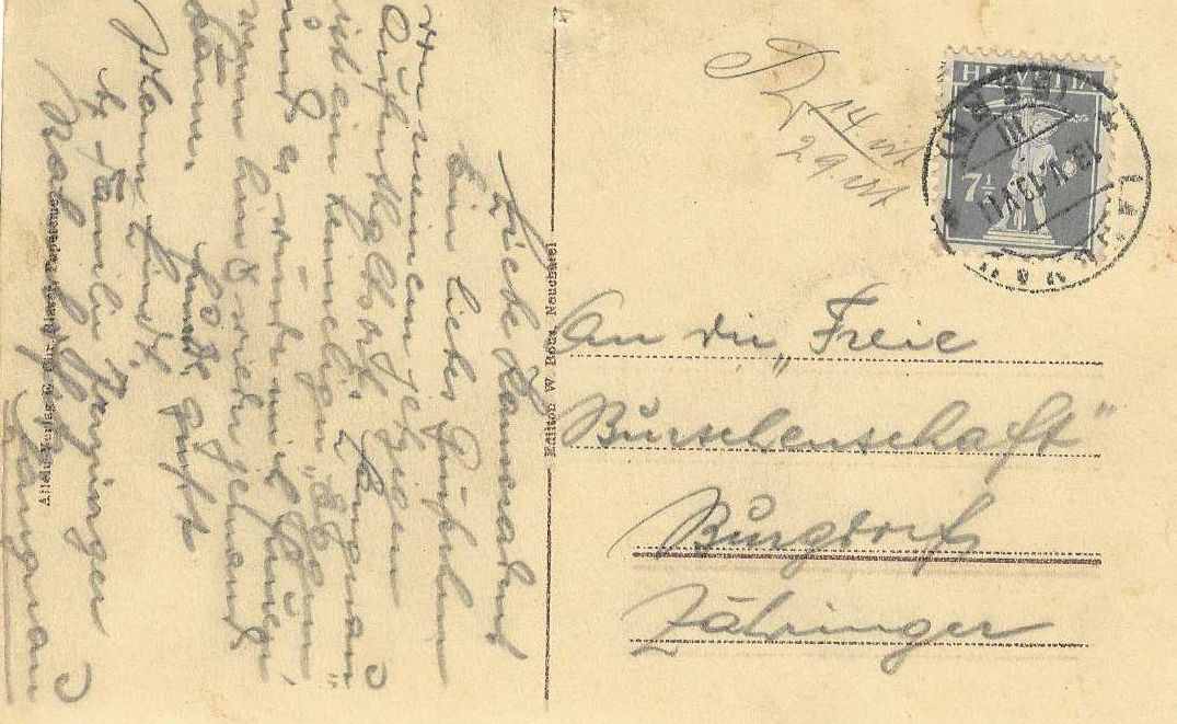 Cartoline postali: AK LANGNAU i.E. BUCHBINDEREI BLASER 1913 – Usato da Schlossrued venduto da Aronliam 1