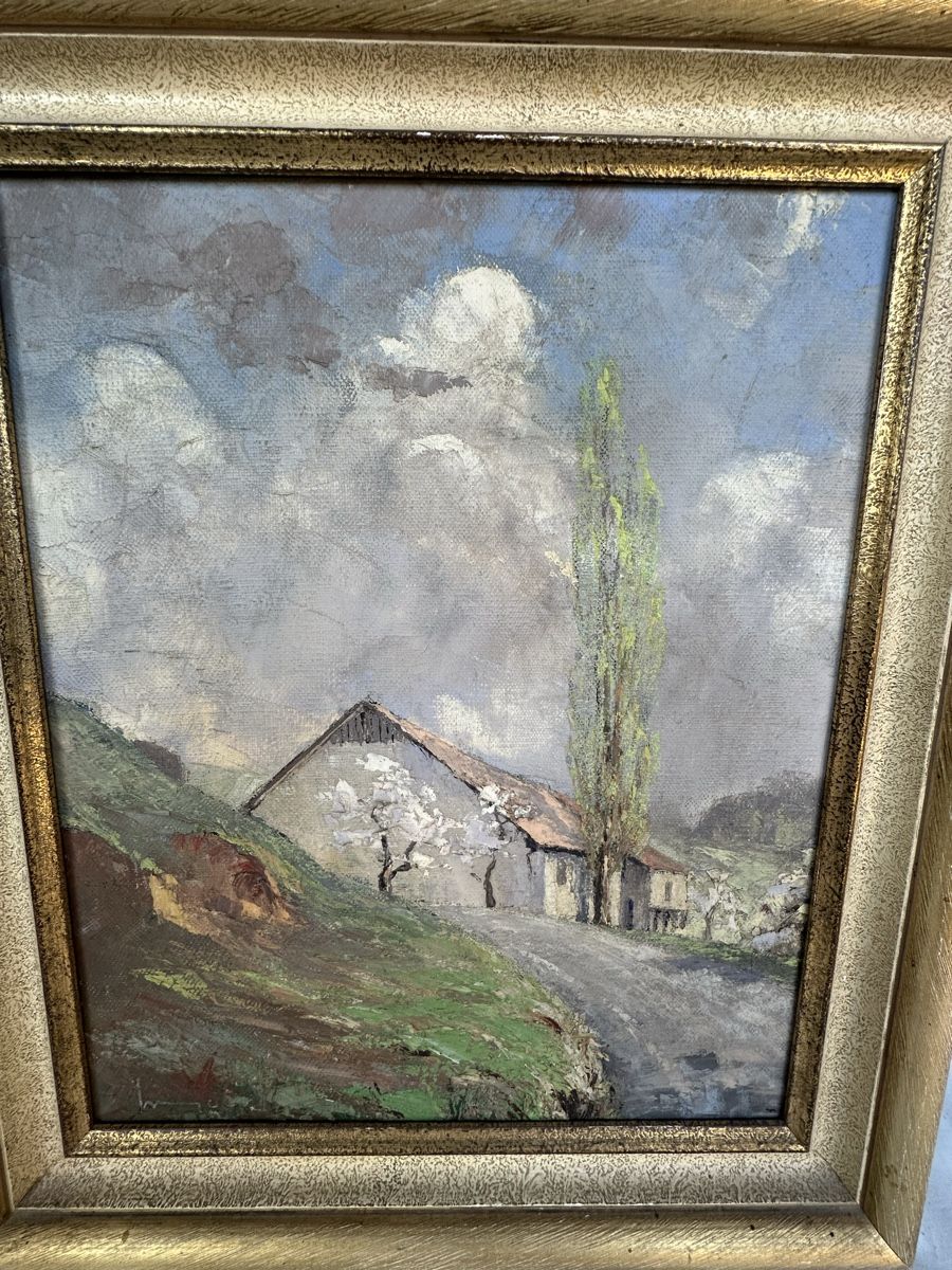 Dipinti: Huile sur toile, paysage printemps – Usato da Lausanne venduto da artnouveau04 6