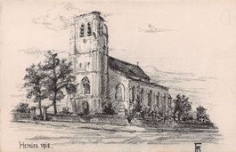 WK I - Herlies, Kirche, Skizze K. Freytag 1915