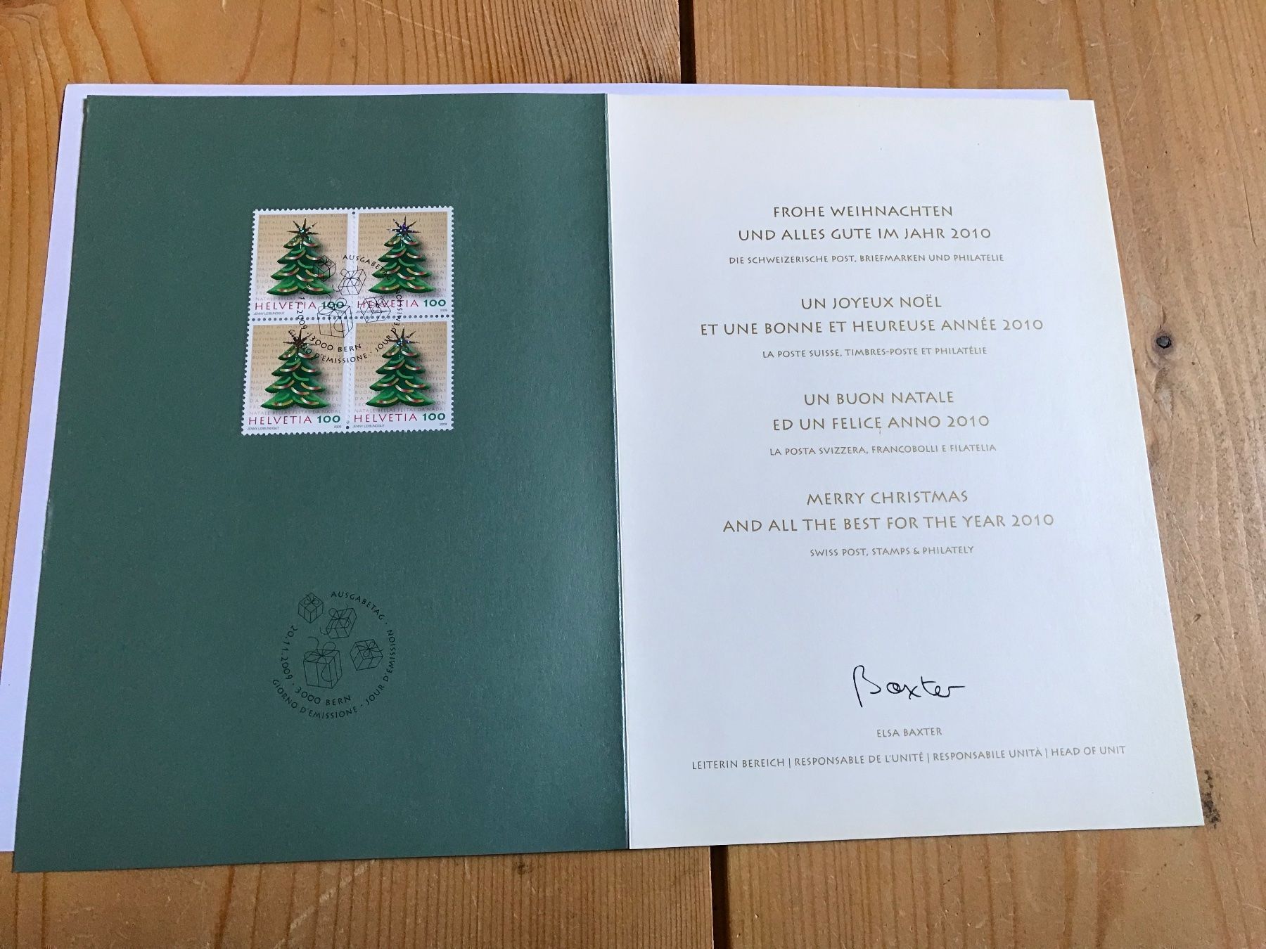 Alle Briefmarken: briefmarken 20.11.2009, weihnachtskarte – Gebraucht aus liestal von makai05