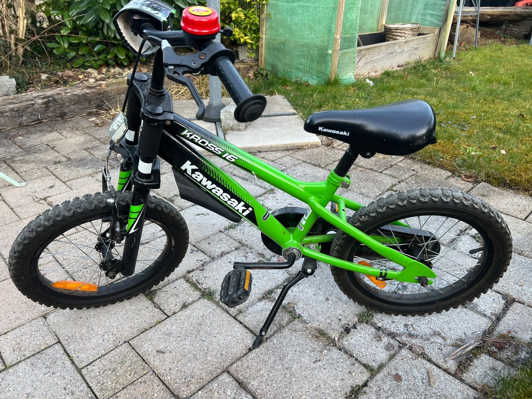 Kawasaki Kinderfahrrad KROSS 16 Zoll grn schwarz (Gebraucht) in Winterthur  fr CHF 22  nur Abholung auf Ricardo kaufen