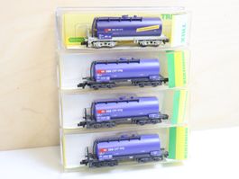 Minitrix 4 x SBB Kesselwagen - 13690/15164