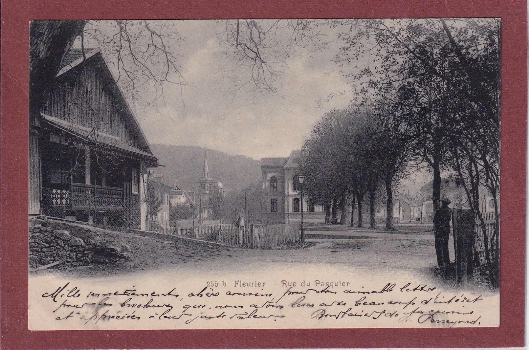 Cartes postales: Fleurier - rue du Pasquier - 1906 – D'occasion à Orvin par Pyaeschli