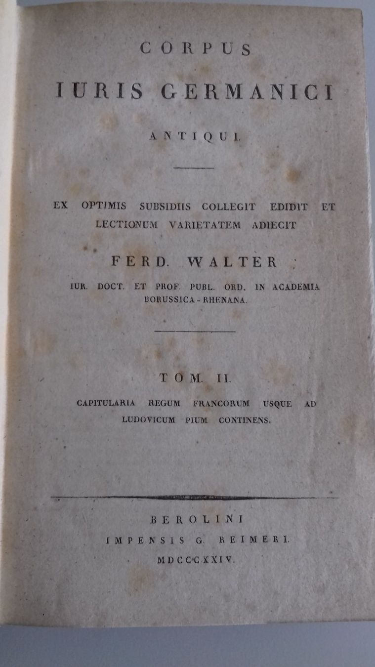 Libri: Corpus iuris germanici antiqui – Usato da Luzern venduto da Einh0rn