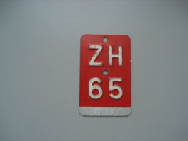Velonummer ZH 1965