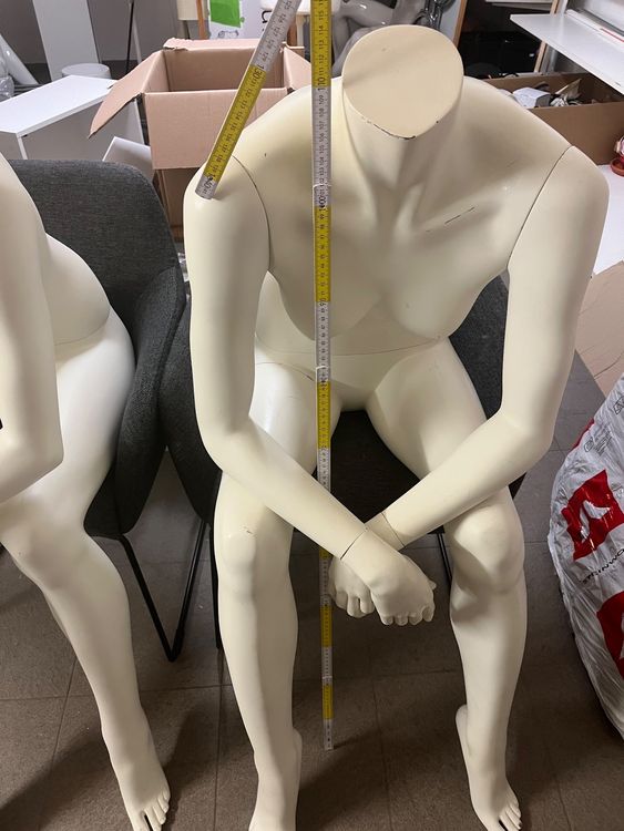 Schneiderpuppe Schaufensterpuppe Sitzend Weiblich Flexibel 135cm Bituxx
