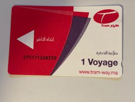 Tram Ticket Rabat-Salé Marokko, 1 Voyage gebraucht
